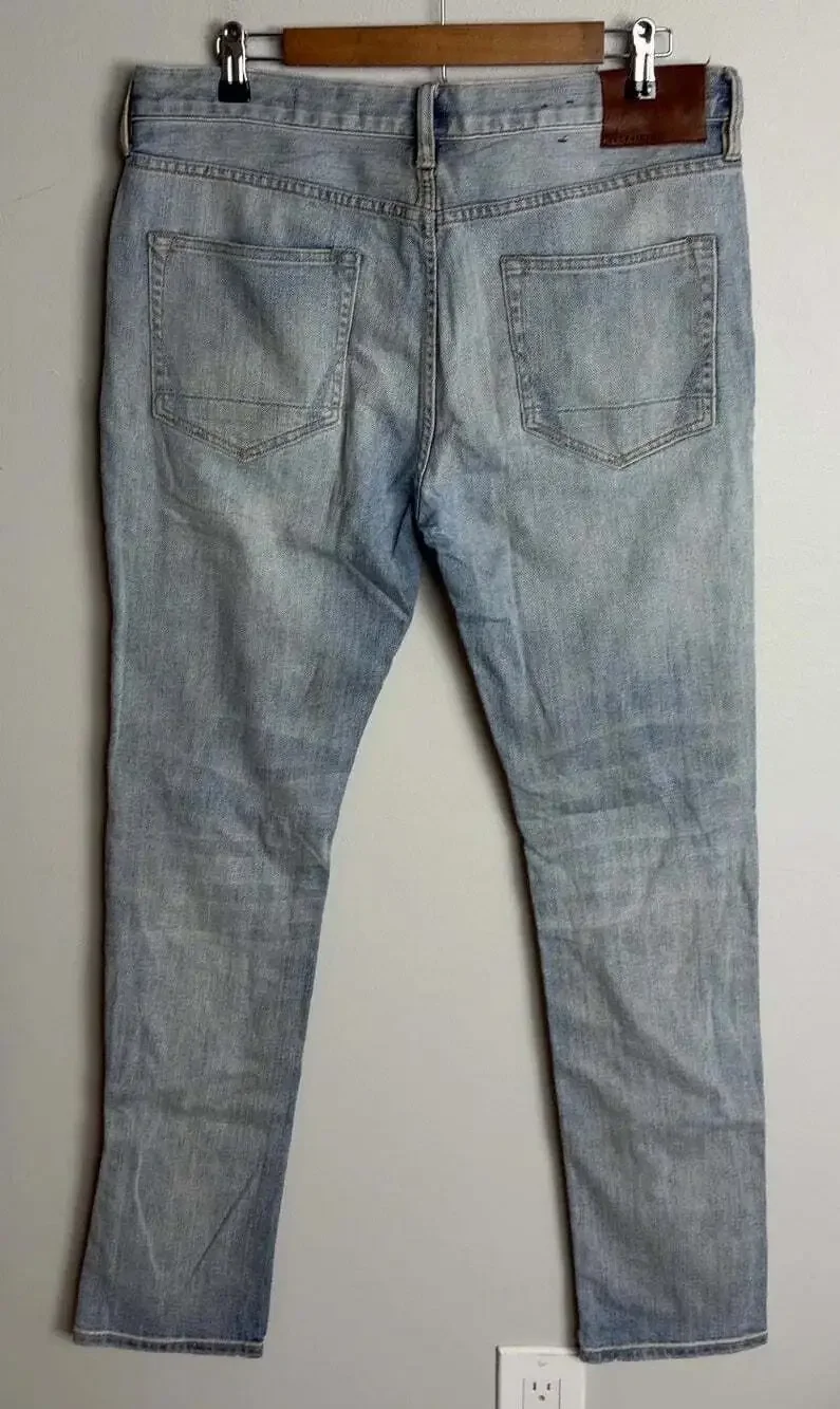 AllSaints Iredell Rex Jeans W32 Light Wash Distressed Denim Men’s
